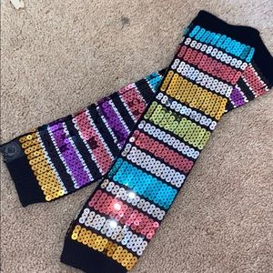 littlemissmatched sequin arm warmers